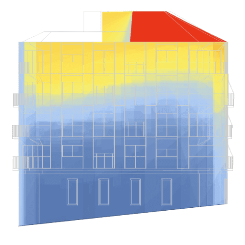 Análisis solar por fachada del edificio 00kWh aplicado al diseño de arquitectura sostenible en Valencia