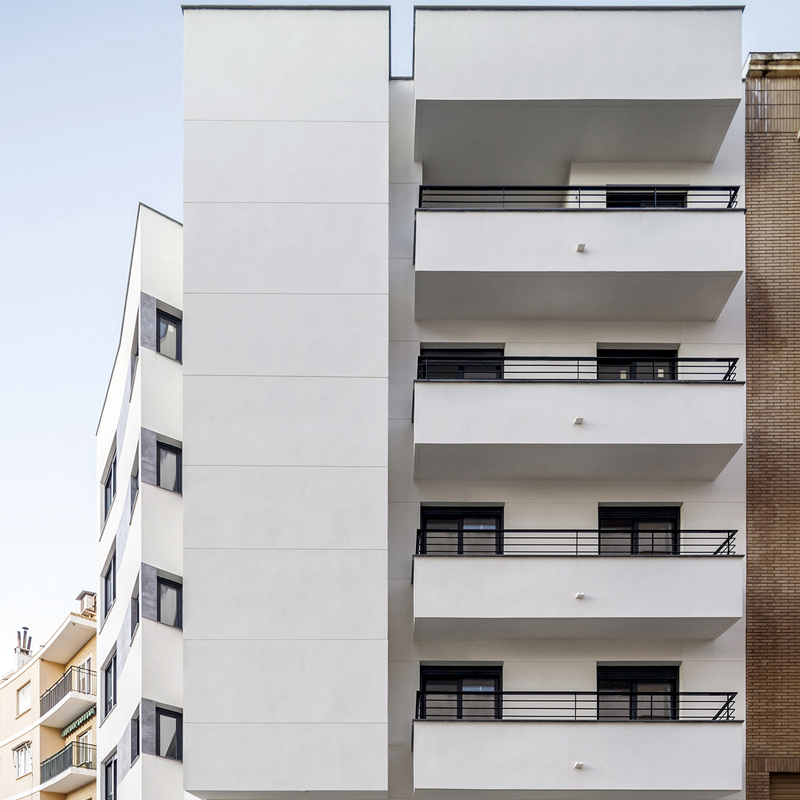 Fachada de obra nueva residencial en Valencia · Alfaro Arquitectos