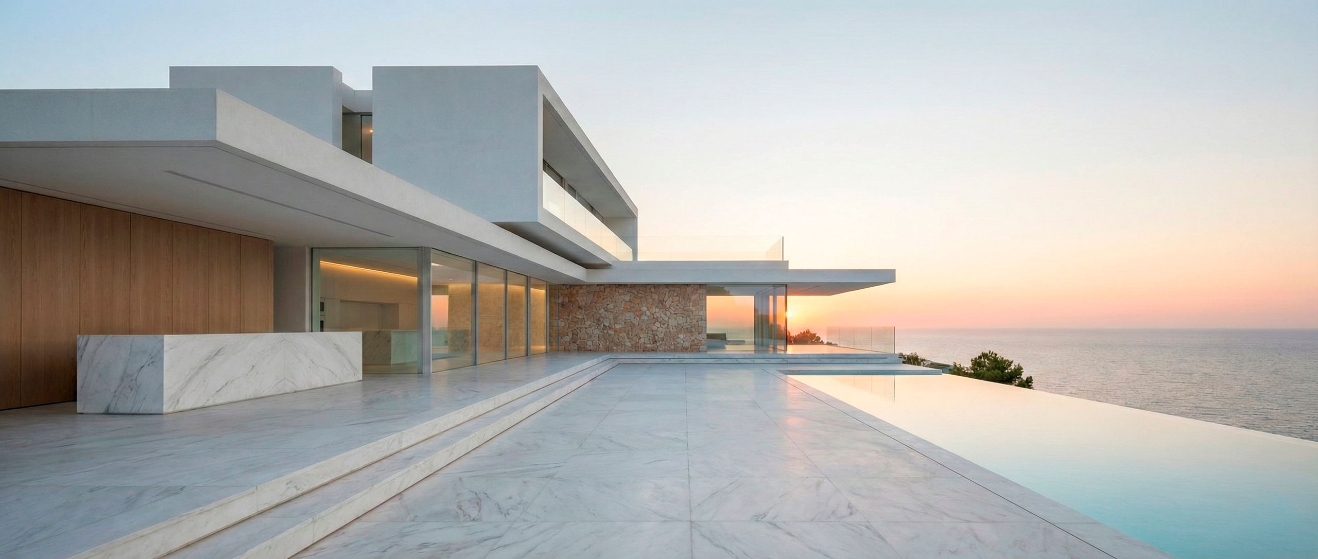 Arquitectura de obra nueva residencial en Valencia y Costa Blanca, vivienda unifamiliar contemporánea diseñada por estudio de arquitectura con espacios abiertos y relación con el entorno