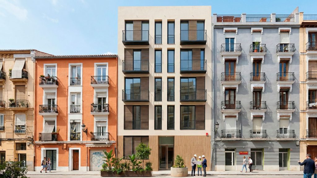 Project management en Valencia realizado por estudio de arquitectura, gestión integral de proyecto y obra en edificio residencial de nueva planta